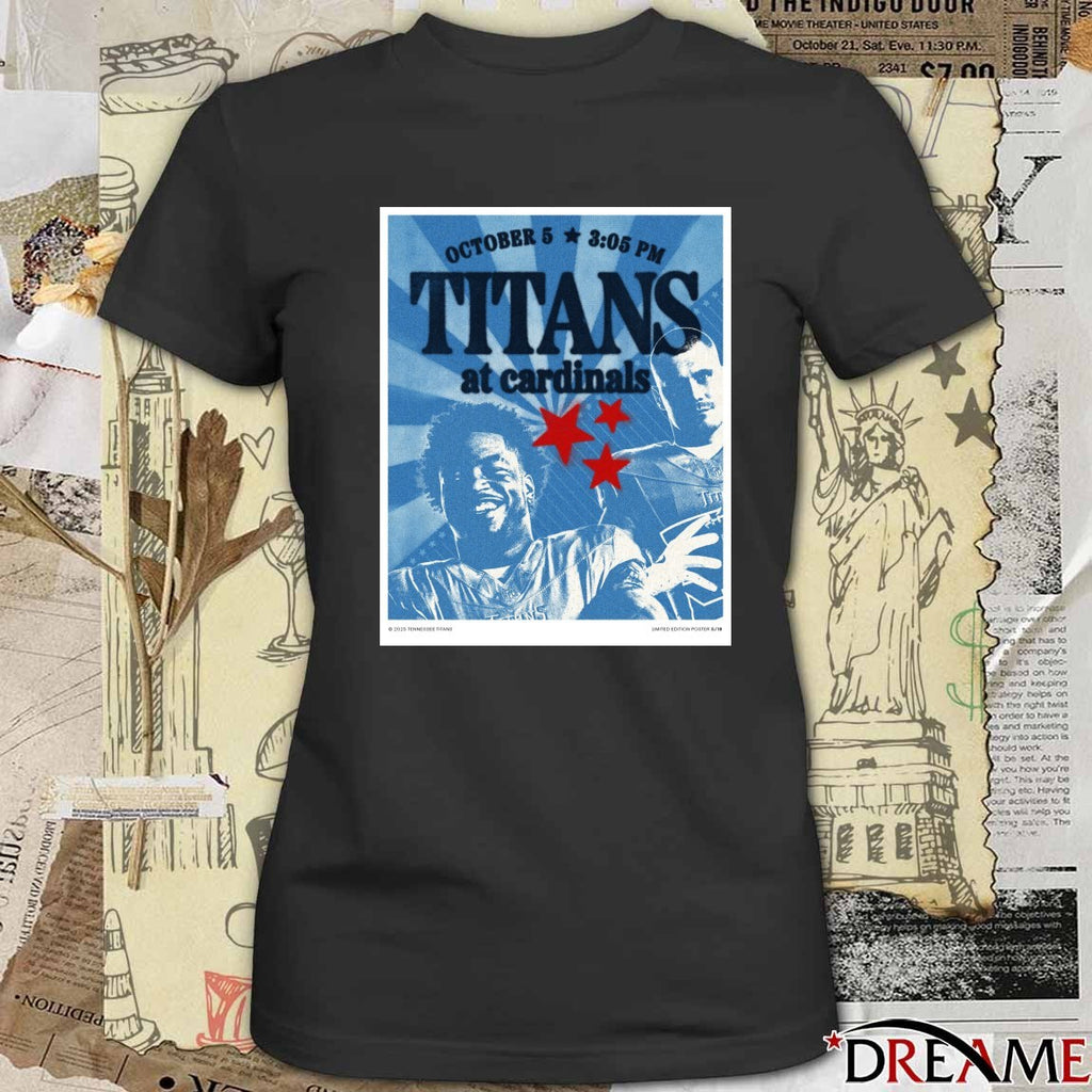 Tennessee Titans at Arizona Cardinals final score 22-21 October 5, 2025 Poster t-shirt