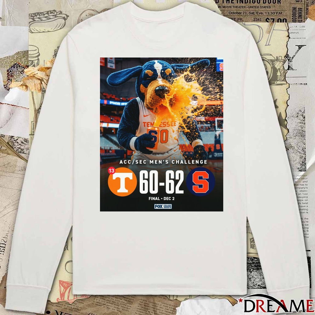 Tennessee Volunteers Vs Syracuse Orange ACC SEC Men’s Challenge Final Score 60 – 62 Dec 2 2025 Poster shirt