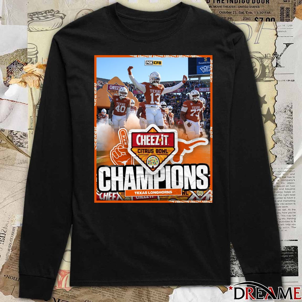 Texas Longhorns 2025 Cheez-It Citrus Bowl Champions FOX CFB Poster t-shirt