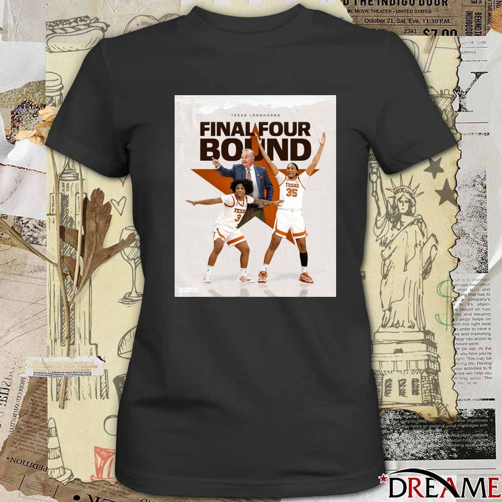 Texas Longhorns Final Four Bound Hook ’Em And Book ’Em 2026 Poster t-shirt