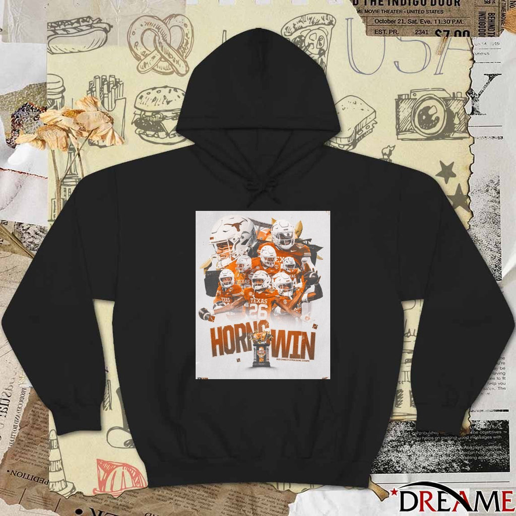 Texas Longhorns Horns Win 2025 Cheez-It Citrus Bowl Champions Poster t-shirt