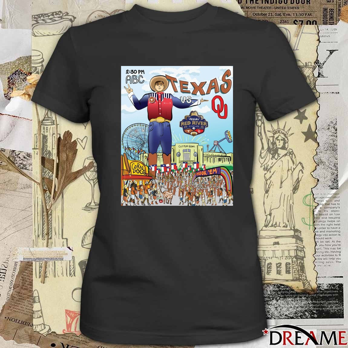 Texas Longhorns Vs Oklahoma Sooners 2025 Allstate Red River Rivalry Art Poster shirt