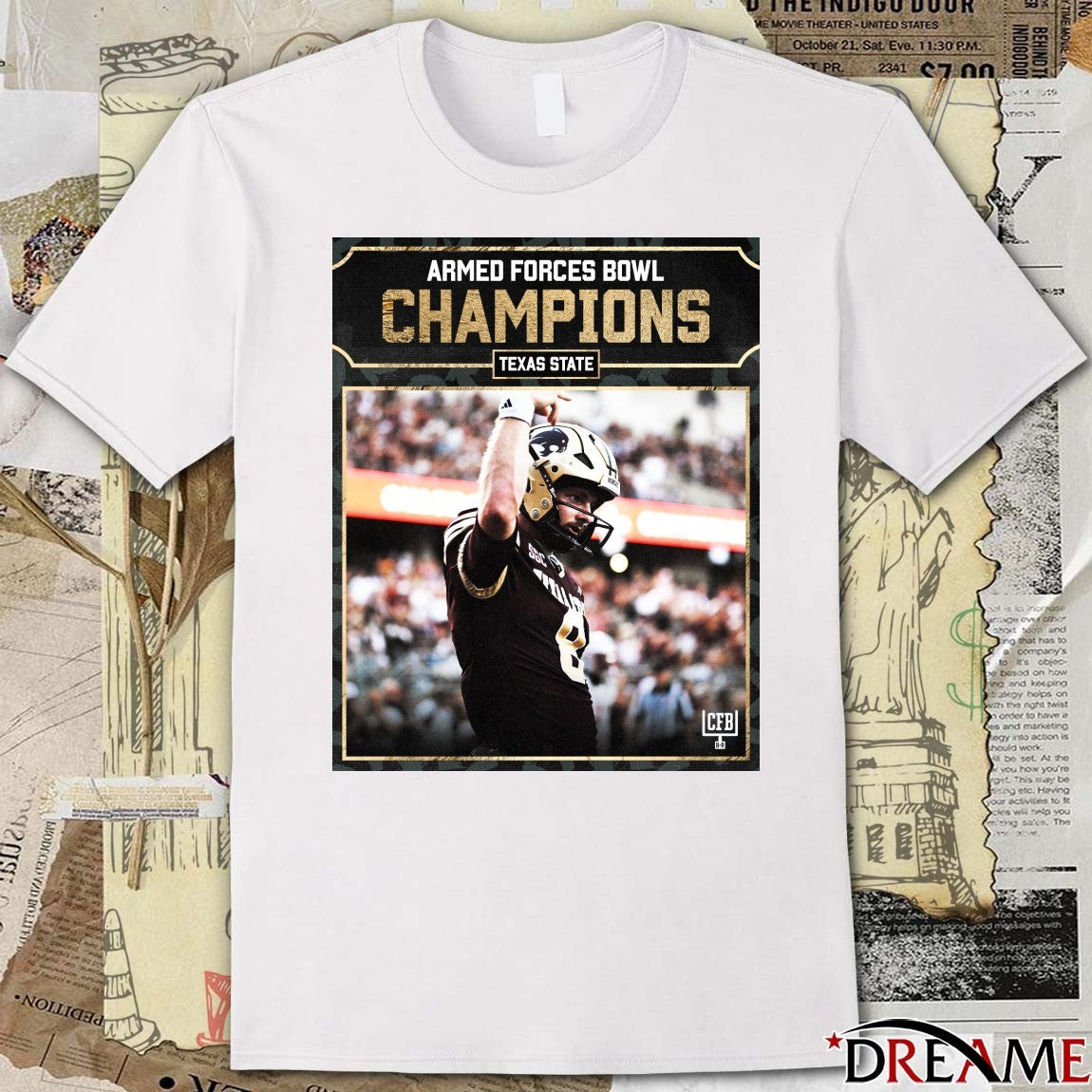 Texas State Bobcats 2026 Armed Forces Bowl Champions Poster t-shirt