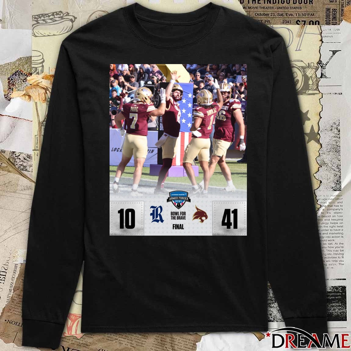 Texas State Bobcats defeated Rice Owls Final Score 41 – 10 Lockheed Martin Armed Forces Bowl Champions Poster t-shirt