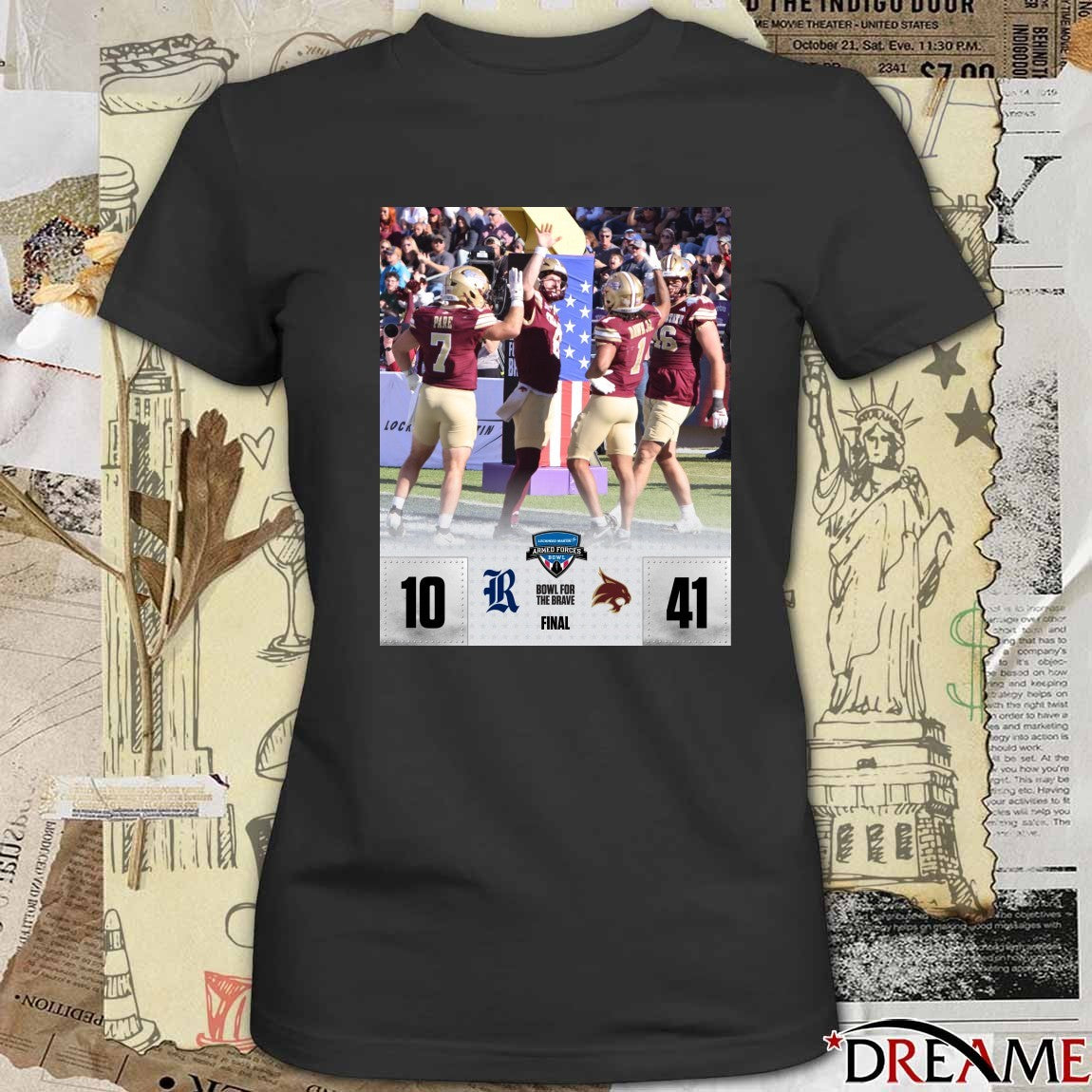 Texas State Bobcats defeated Rice Owls Final Score 41 – 10 Lockheed Martin Armed Forces Bowl Champions Poster t-shirt