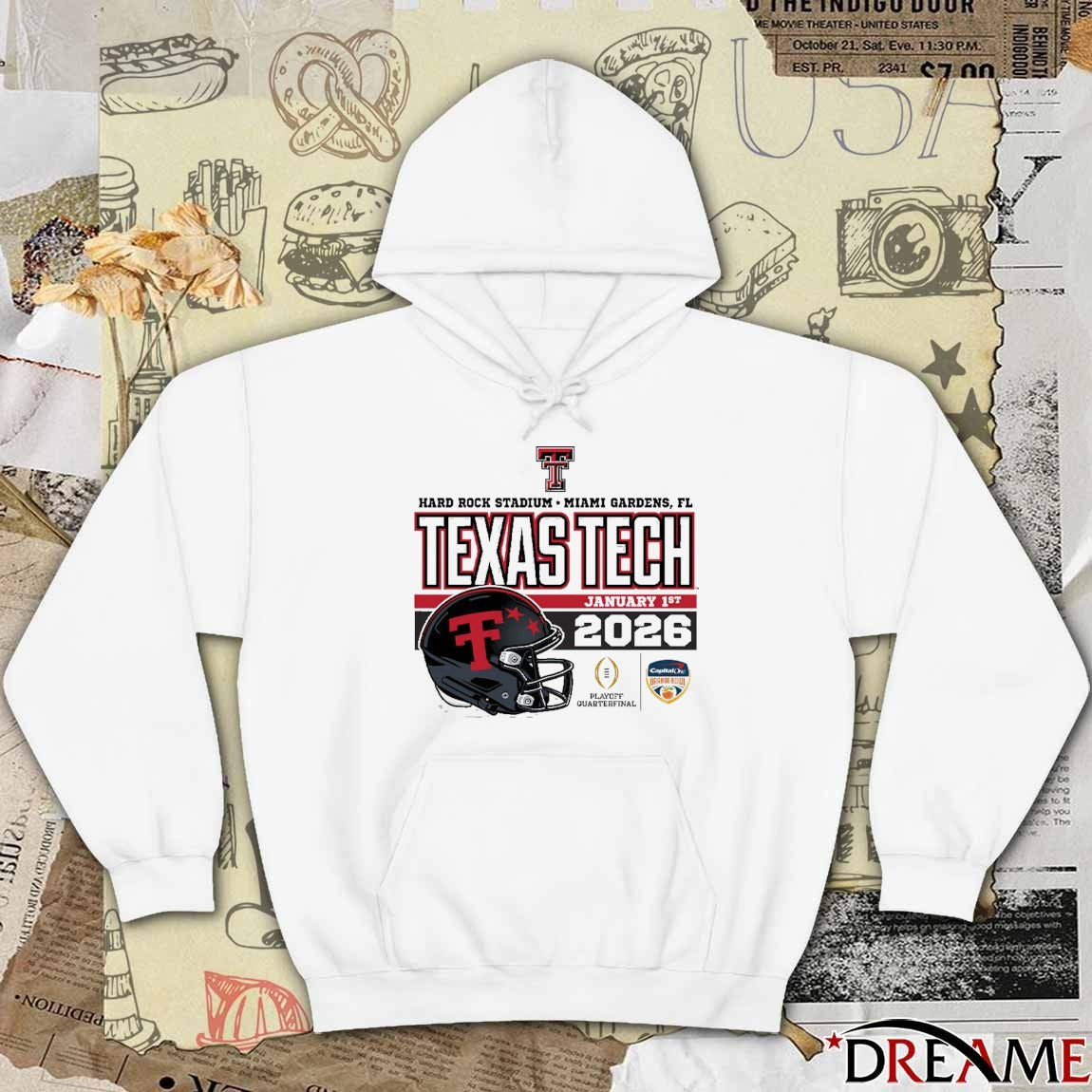 Texas Tech Red Raiders 2025-26 College Football Playoff Orange Bowl Miami Gardens FL Juiced Helmet t-shirt