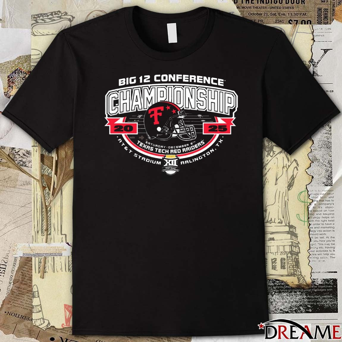 Texas Tech Red Raiders 2025 Big 12 Conference Championship AT&T Stadium Arlington TX December 6th 2025 t-shirt