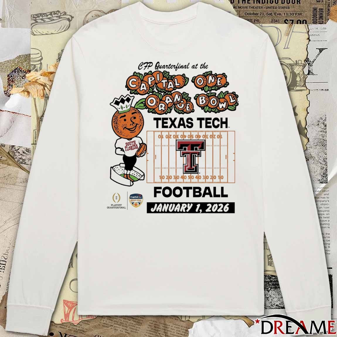 Texas Tech Red Raiders 2026 CFP Quarterfinal At The Capital One Orange Bowl Jan 1 t-shirt