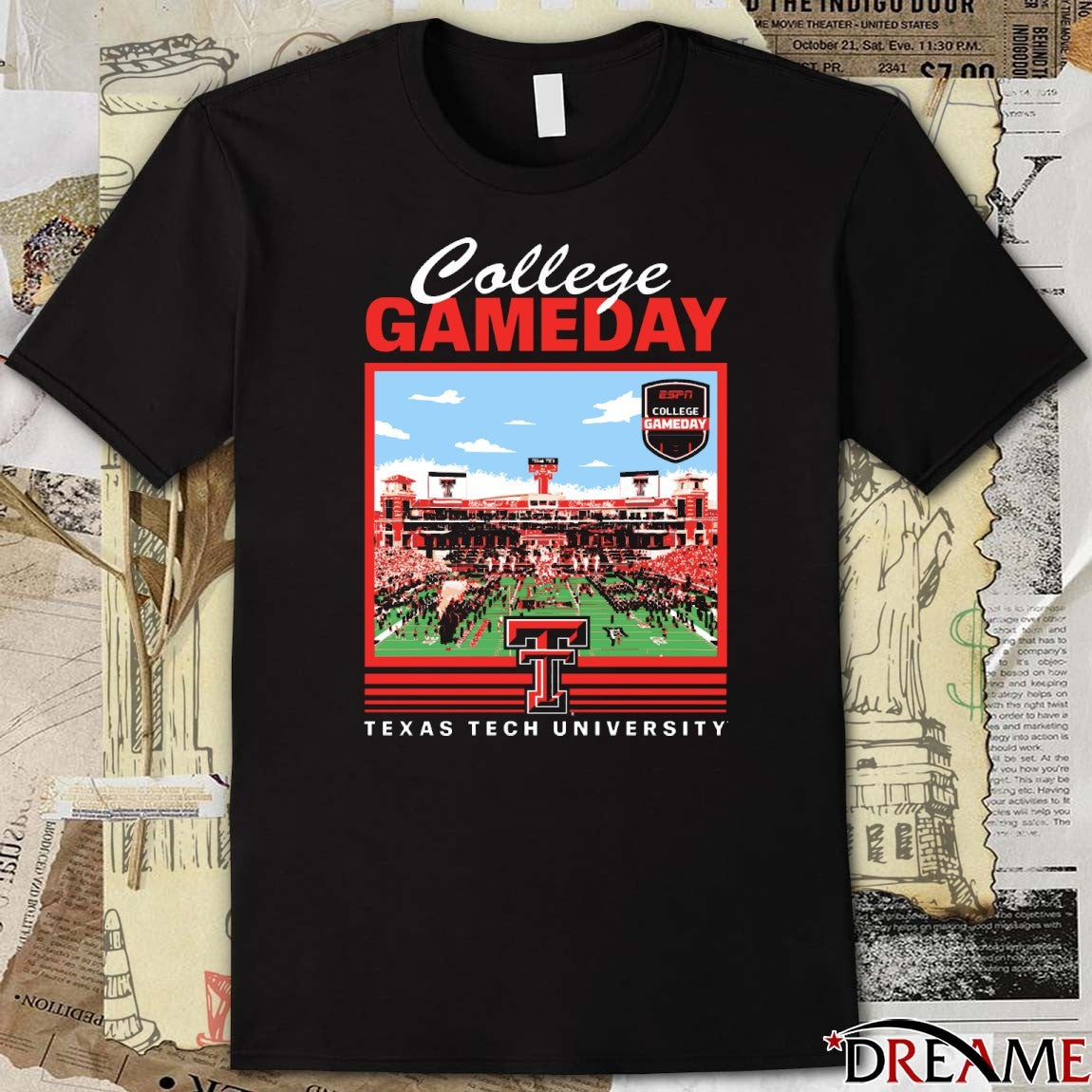 Texas Tech Red Raiders ESPN 2025 College GameDay Stadium Texas Tech University t-shirt
