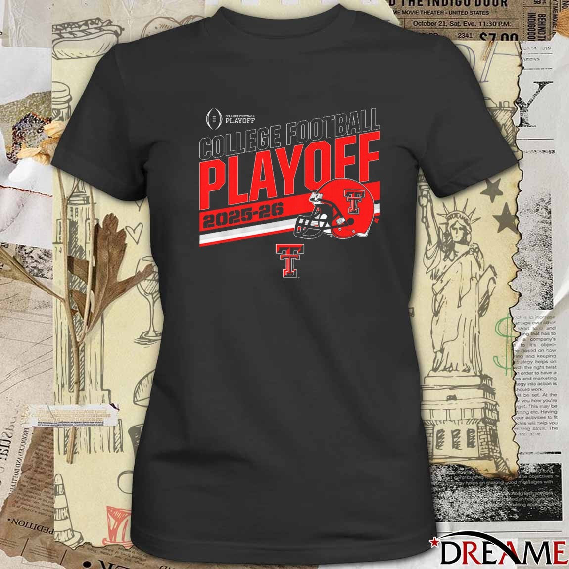 Texas Tech Red Raiders Football 2025-26 College Football Playoff Stripe Helmet t-shirt