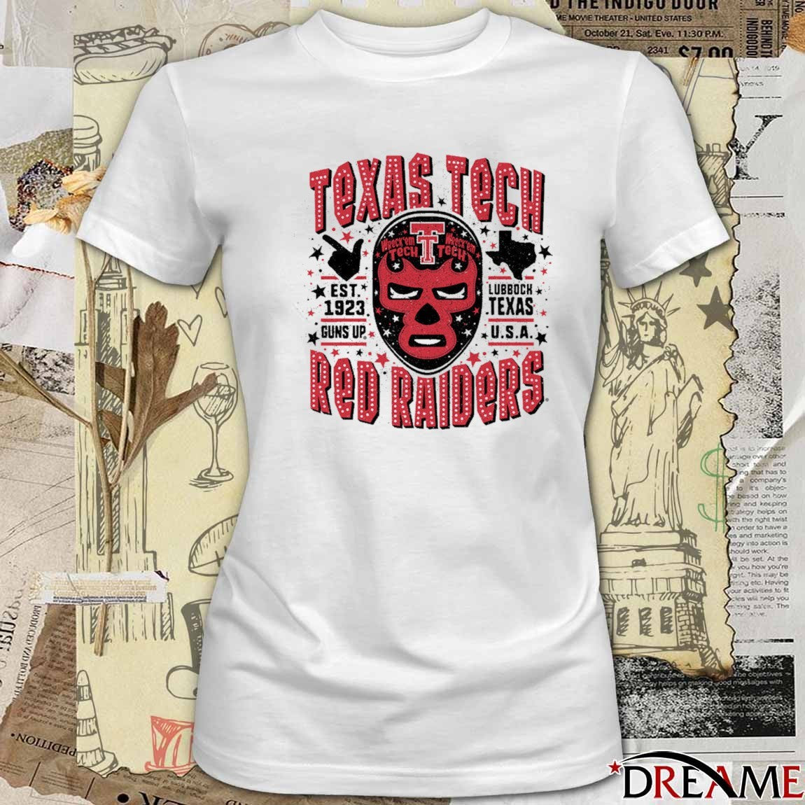 Texas Tech Red Raiders Football Luchador Est 1923 Guns Up Lubbock Texas USA t-shirt