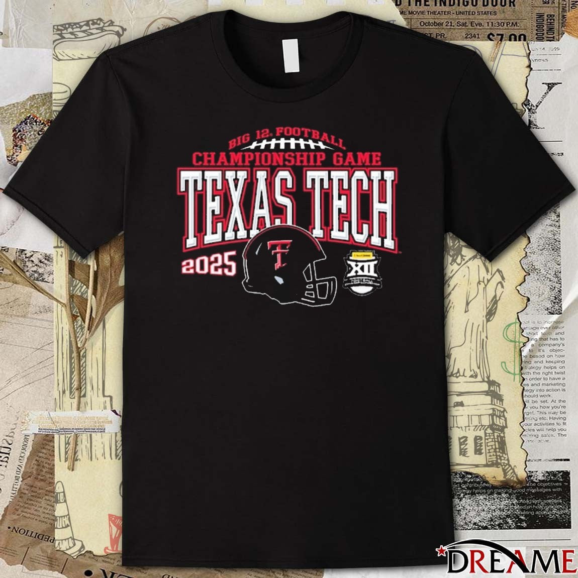 Texas Tech Red Raiders Football NCAA 2025 Big 12 Championship Game Bound Helmet t-shirt