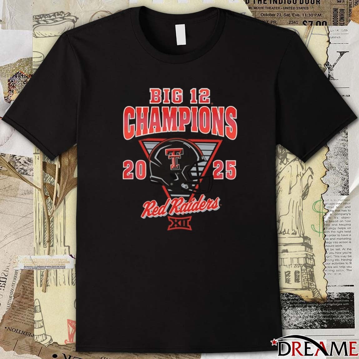 Texas Tech Red Raiders NCAA 2025 Big 12 Football Champions Helmet t-shirt
