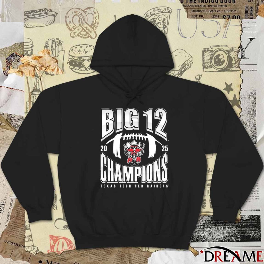Texas Tech Red Raiders NCAA 2025 Big 12 Football Champions Number One Football t-shirt