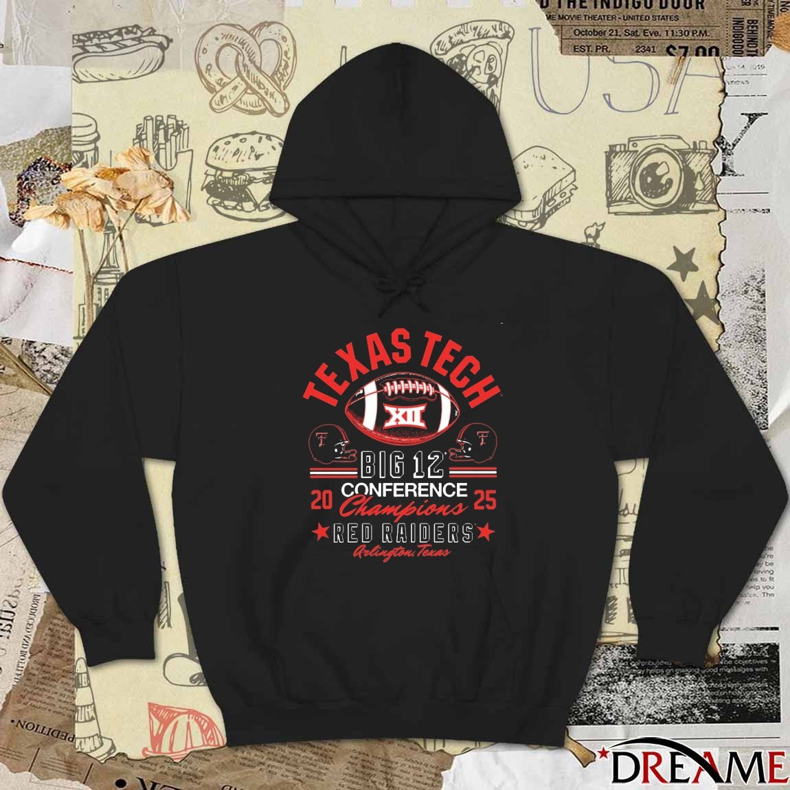 Texas Tech Red Raiders NCAA 2025 Big 12 Football Conference Champions Arlington Texas Mascot t-shirt