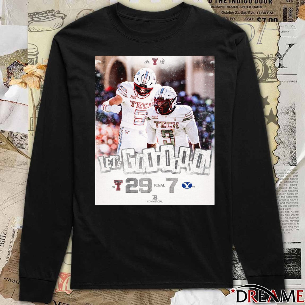Texas Tech Red Raiders Vs BYU Cougars 29-7 Final Score Let’s Go Poster t-shirt