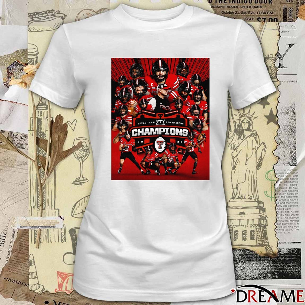 Texas Tech Red Raiders defeated BYU Cougars 2025 Big 12 Championship Poster t-shirt