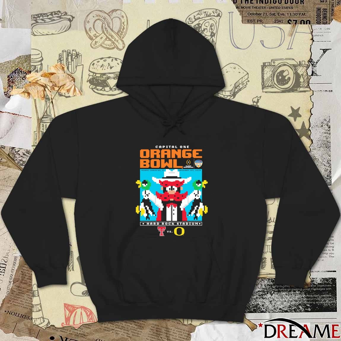 Texas Tech Vs Oregon 2025 Orange Bowl Jan 1 Hard Rock Stadium Miami Gardens FL Duck Hunt t-shirt
