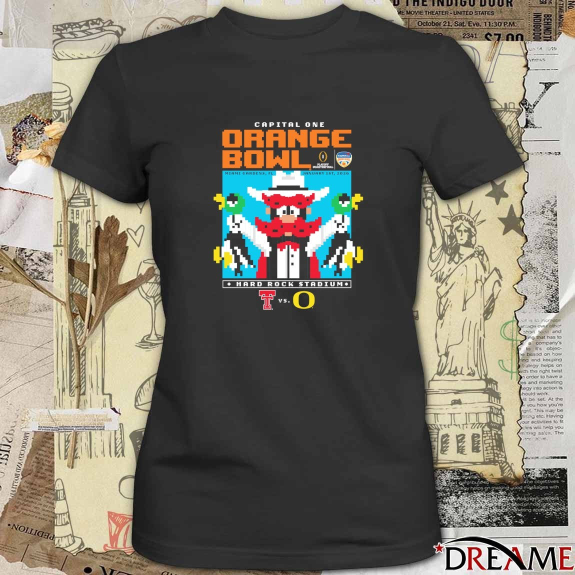 Texas Tech Vs Oregon 2025 Orange Bowl Jan 1 Hard Rock Stadium Miami Gardens FL Duck Hunt t-shirt