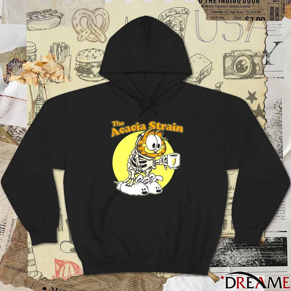 The Acacia Strain Garfield Skeleton Cat Coffee Fanart t-shirt