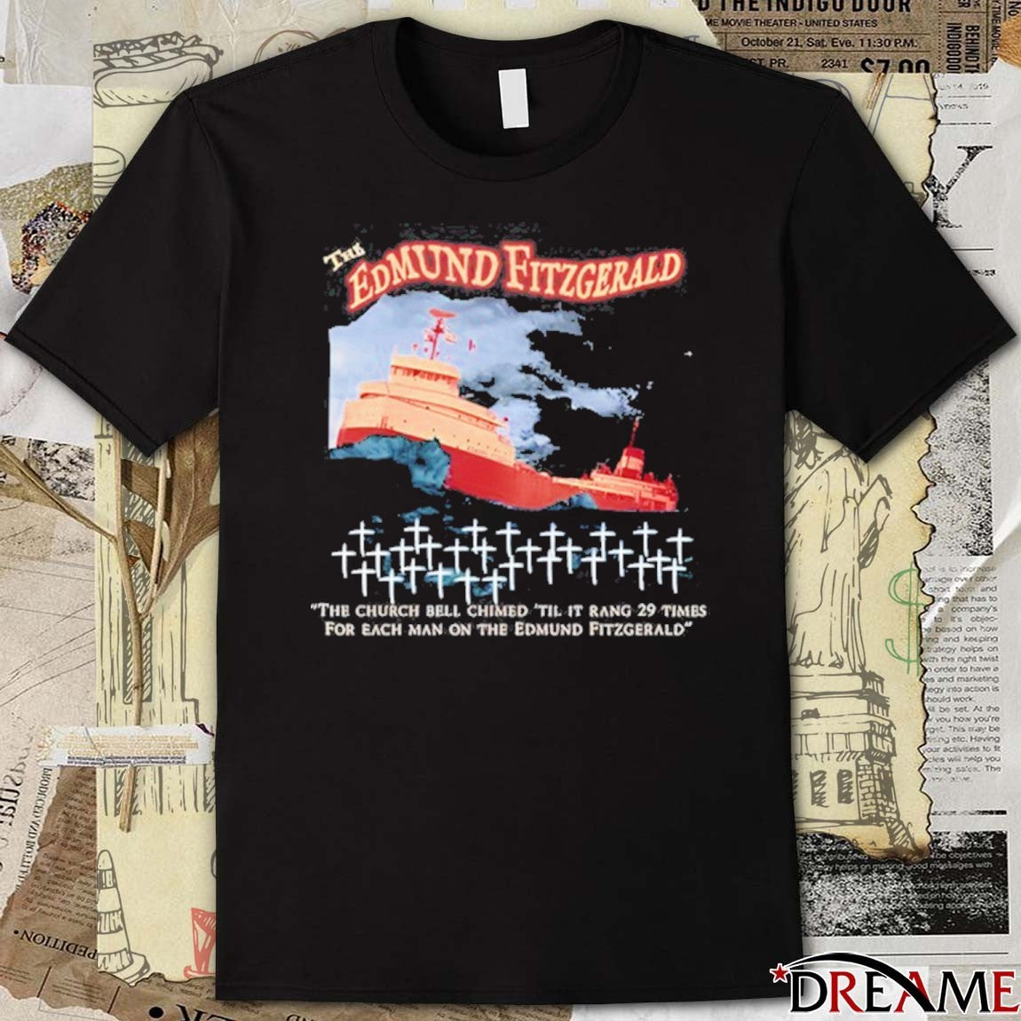 The Edmund Fitzgerald The Church Bell Chimed ‘Til It Rang 29 Times For Each Man On The Edmund Fitzgerald 2025 t-shirt