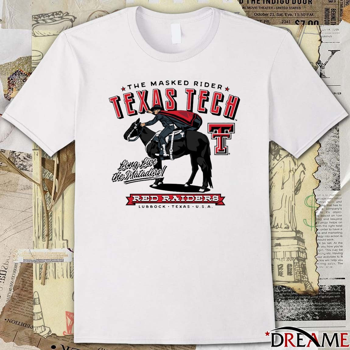 The Masked Rider Texas Tech Red Raiders Fast Fearless Long LIve The Matadors Lubbock Texas USA t-shirt