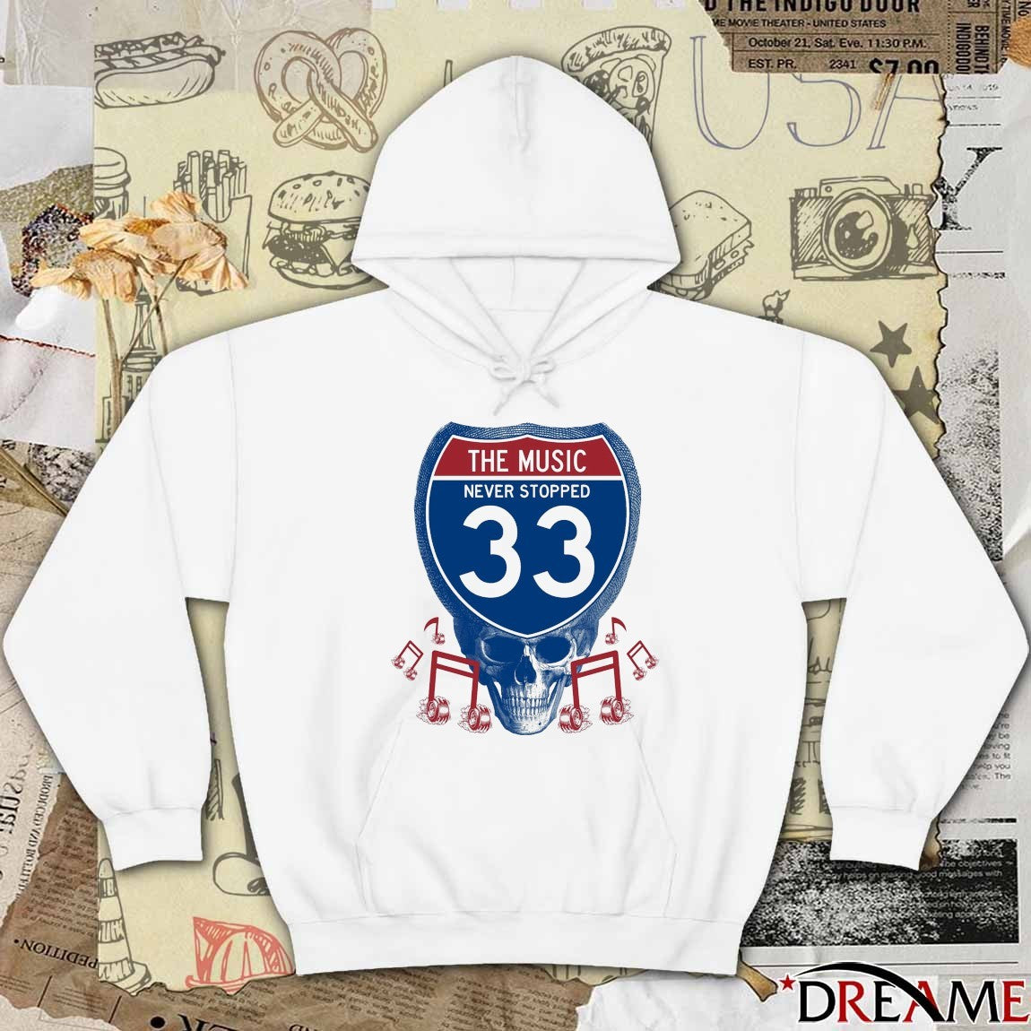 The Music Never Stopped 33 Billy Tour t-shirt
