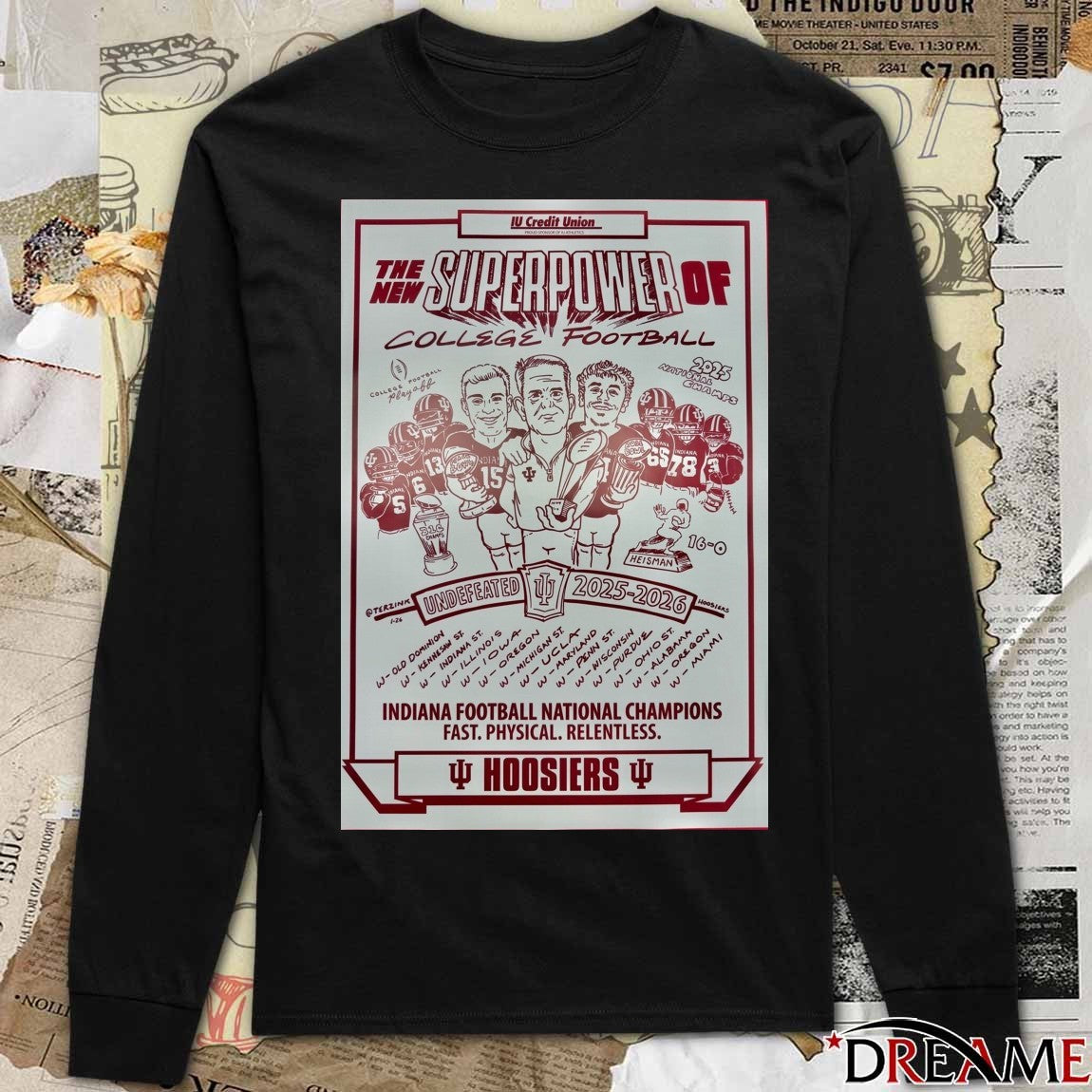 The New Superpower Of College Football Indiana Football National Champions 2025-2026 Poster t-shirt