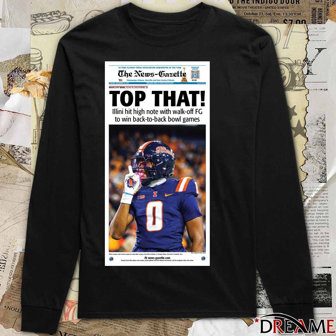 The News-Gazette Top That Illini Hit High Note With Walk-Off FG To Win Back To Back Bowl Games Poster t-shirt