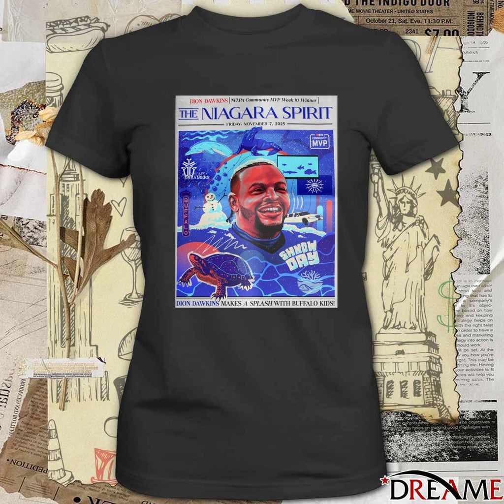 The Niagara Spirit November 7 2025 Dion Dawkins Makes A Splash With Buffalo Kids Poster t-shirt