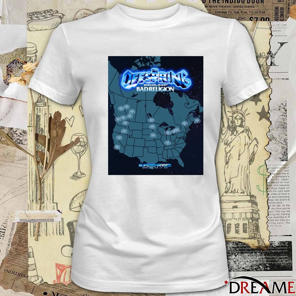 The Offsprings Special Guest Bad Religion Supercharged worldwide In 2026 Poster t-shirt