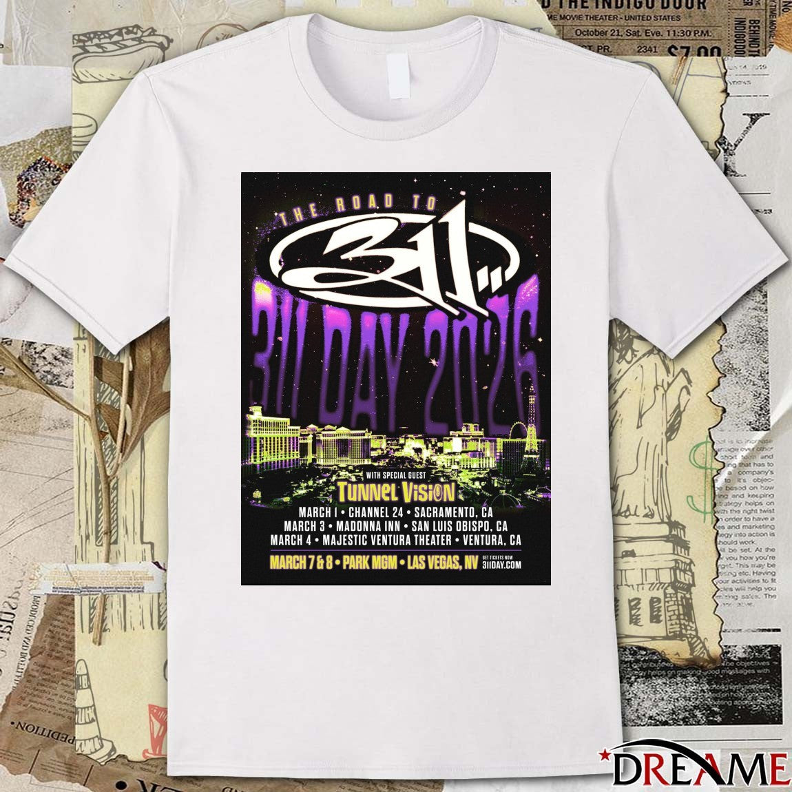 The Road to 311 Day 2026 Tour March March 7 – 8 Las Vegas, NV Park MGM Poster t-shirt