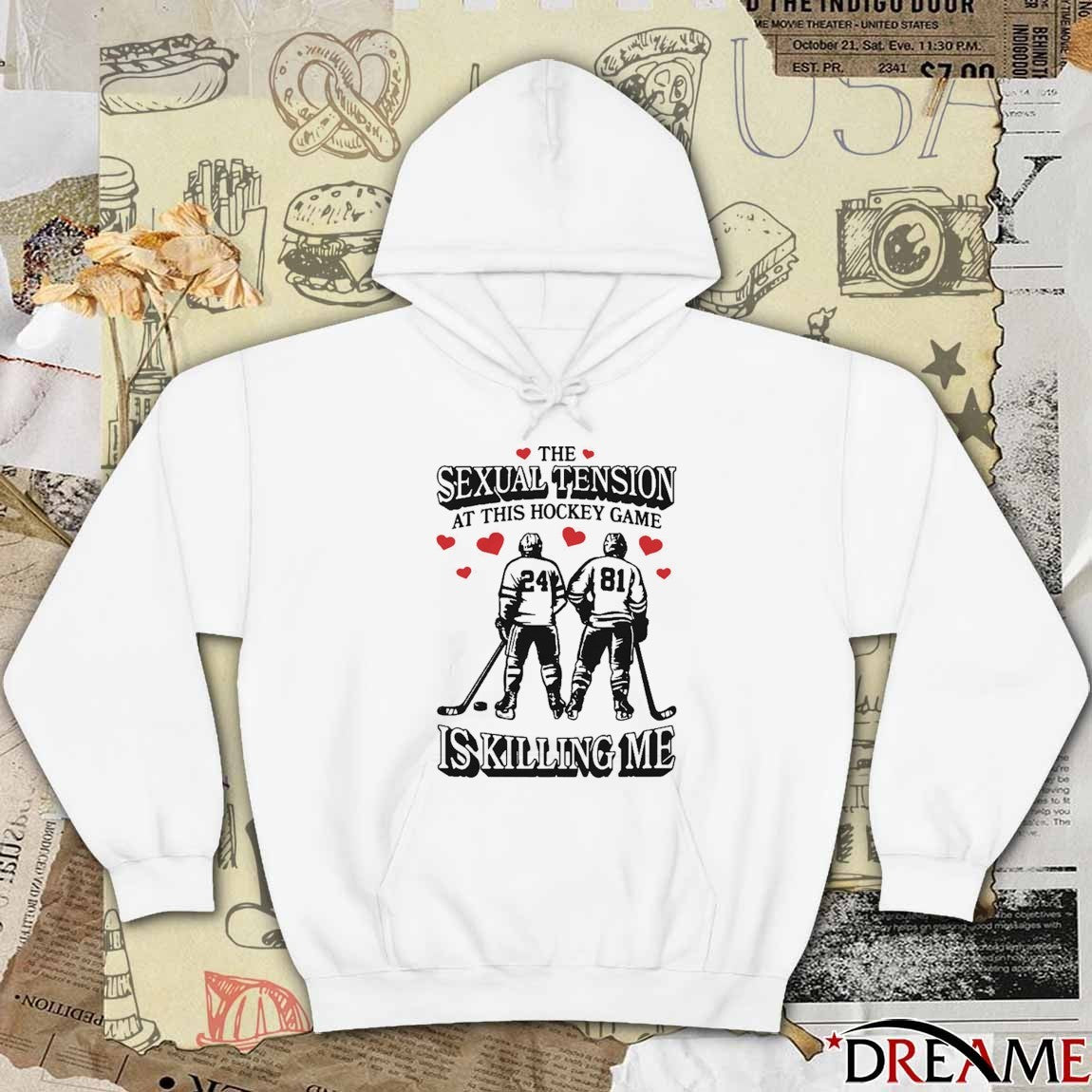The Sexual Tension At This Hockey Game Is Killing Me Illustration t-shirt