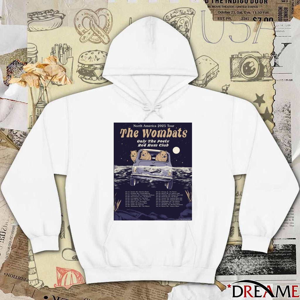 The Wombats North America 2025 Tour Only The Poets and Red Rum Club October 15 to November 14, 2025 Poster t-shirt
