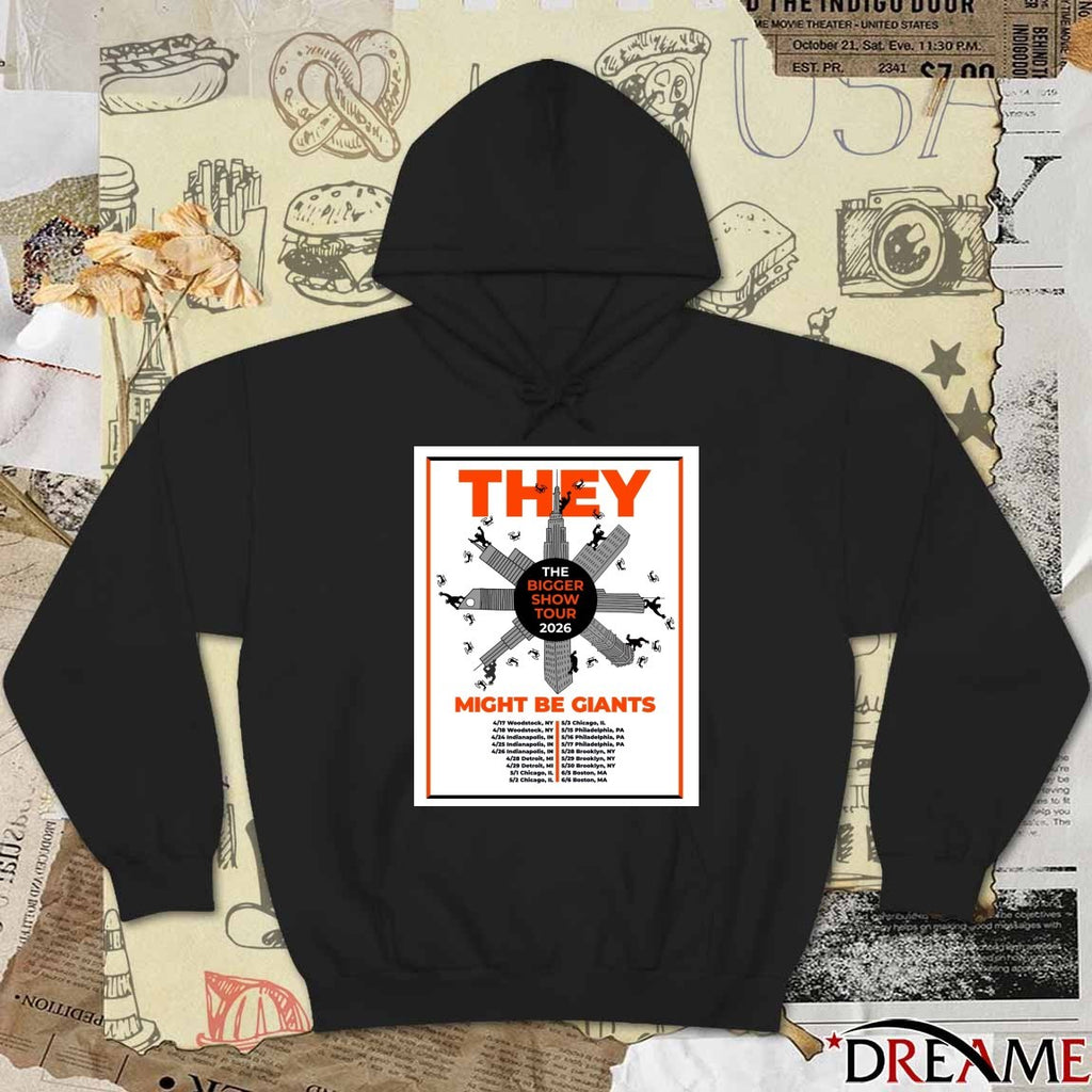 They Might Be Giants The Bigger Show Tour 2026 April 17 – May 2 Poster t-shirt