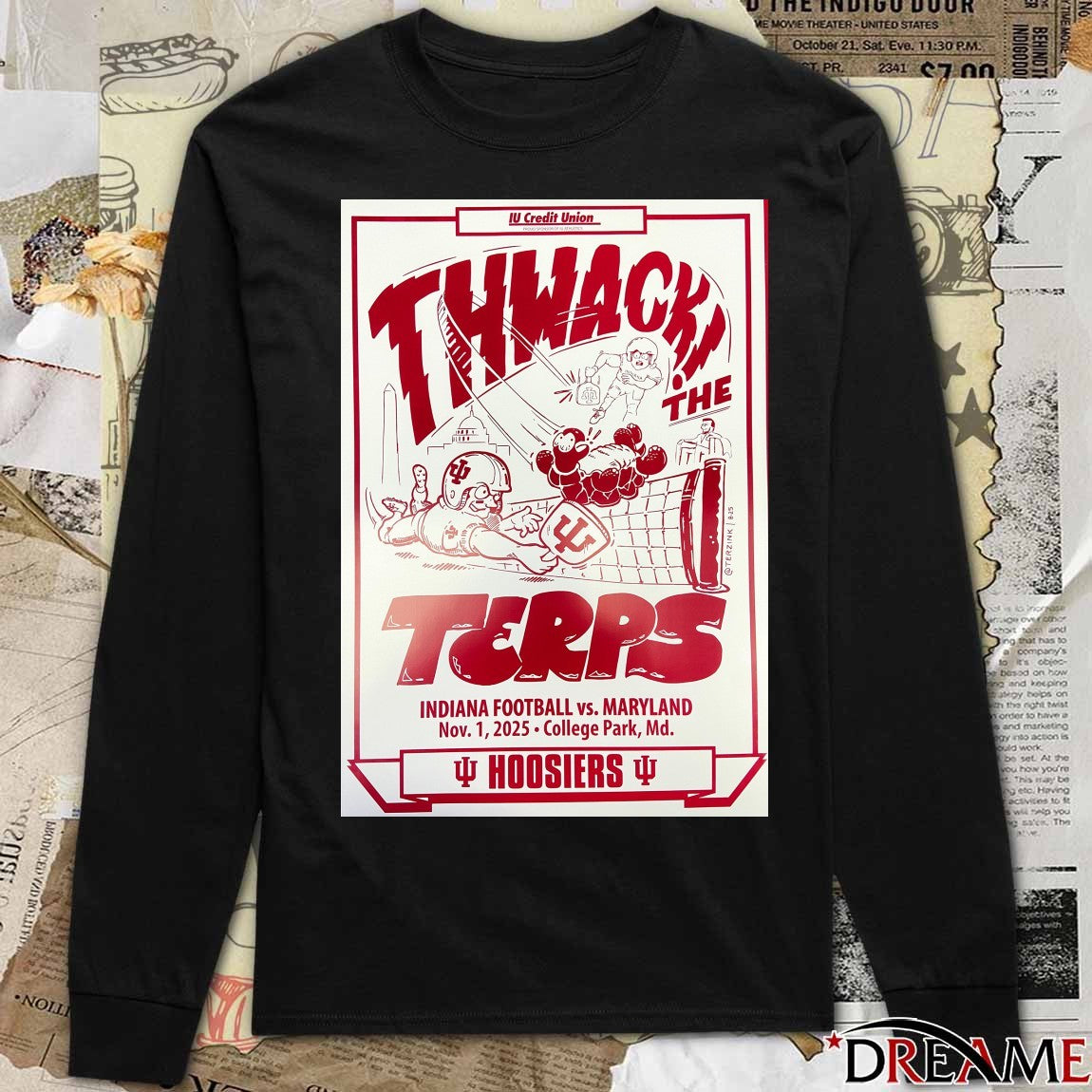 Thwack The Terps Indiana Football Vs Maryland November 1 2025 College Park MD Poster t-shirt