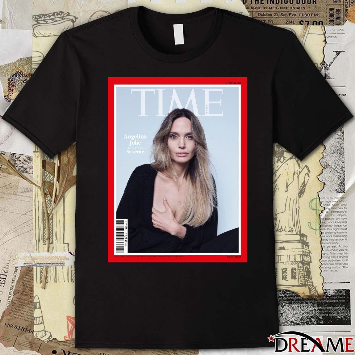 Time France Angelina Jolie dans Coutures Sa verite December 2025 Poster t-shirt