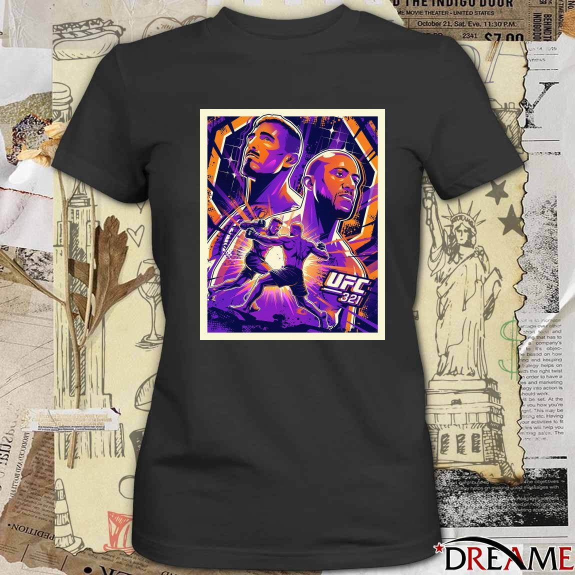 Tom Aspinall vs Ciryl Gane UFC 321 Artist Series Poster t-shirt