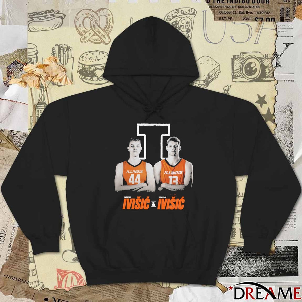 Tomislav Ivisic Ivisic Brothers 2 Illinois Fighting Illini Basketball t-shirt