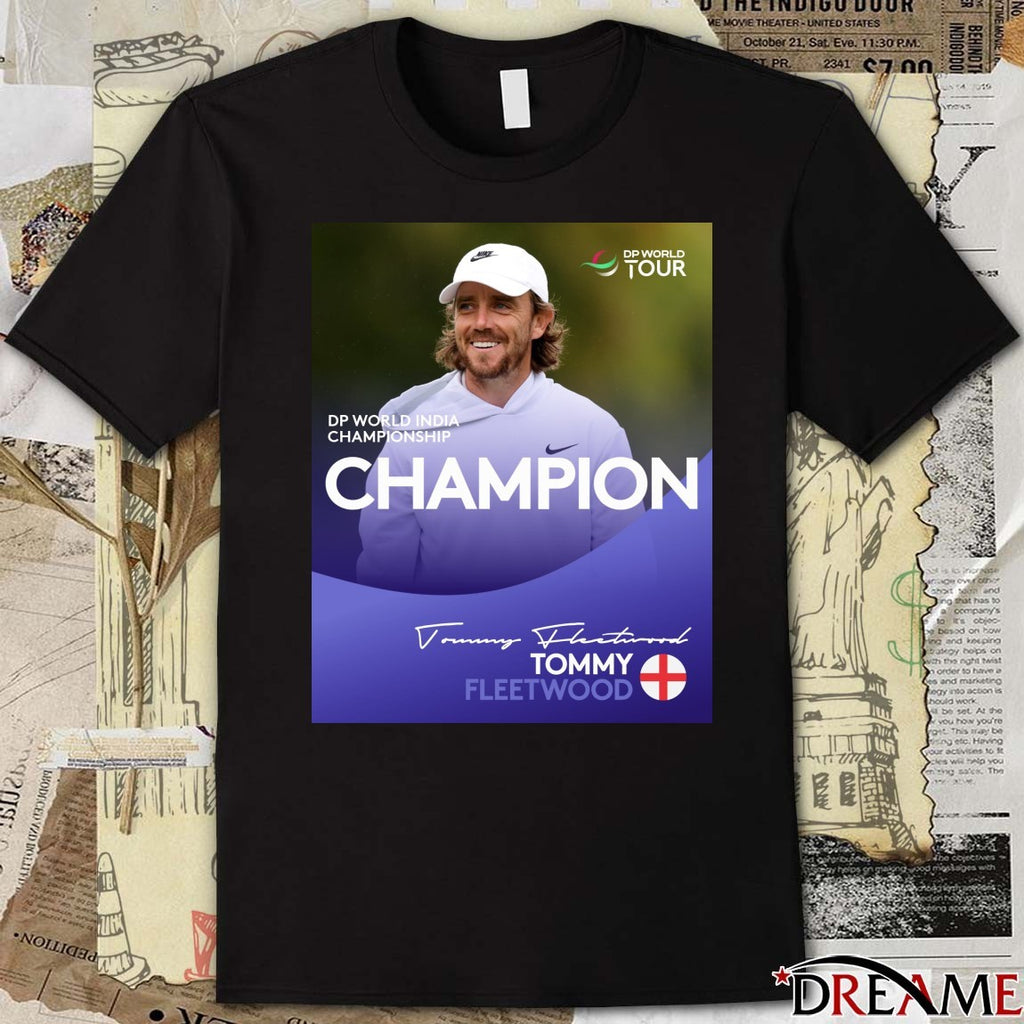 Tommy Fleetwood wins the DP World India Championship Champion 2025 Poster t-shirt