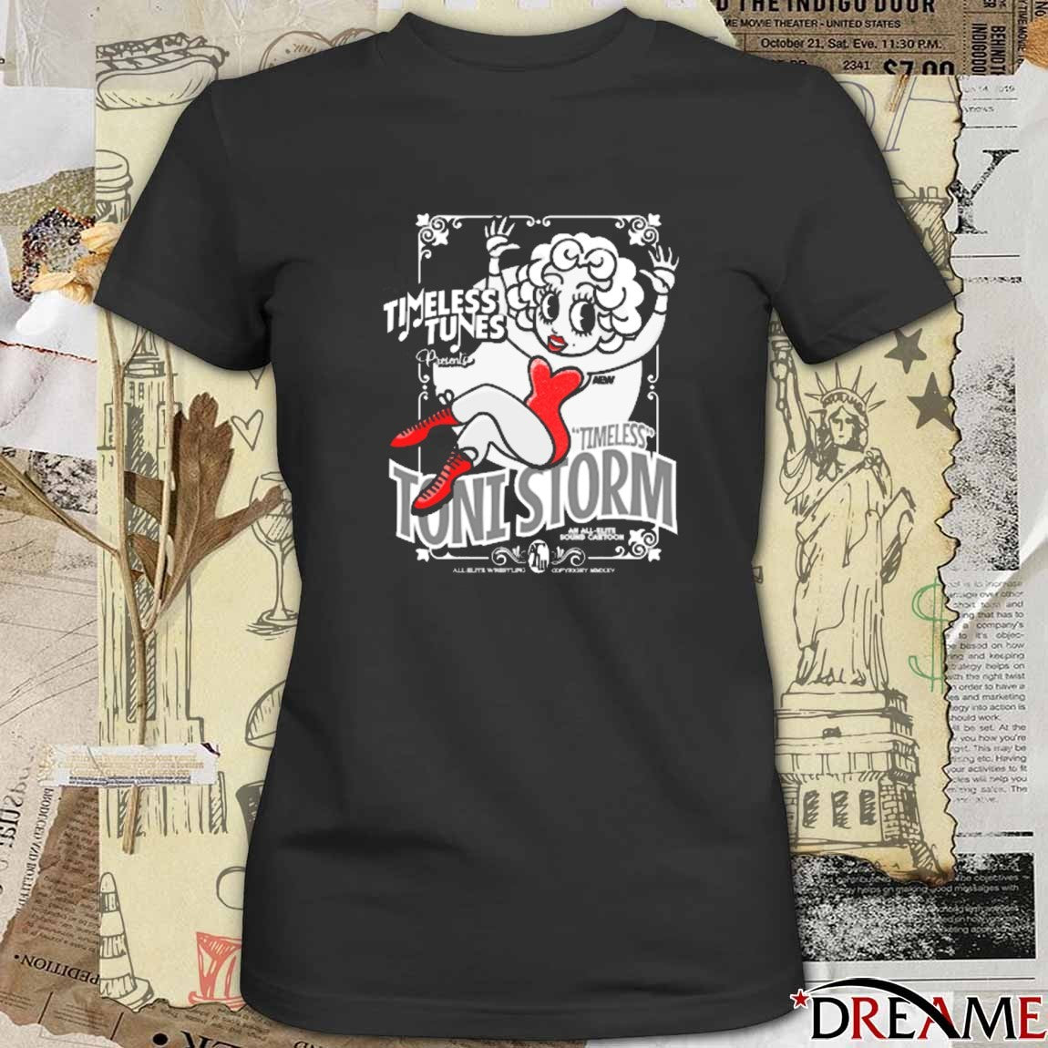 Toni Storm Timeless Tunes An All Elite Sound Cartoon AEW 2025 Fanart t-shirt