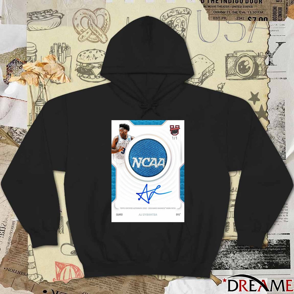 Topps Certified Autograph Issue 2026 March Madness Worn Patch Aj Dybantsa BYU Signature t-shirt