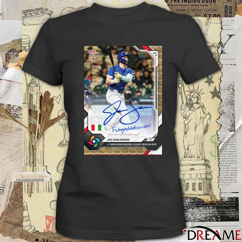Topps Now Jac Caglianone 1st Career World Baseball Classic HR In USA Upset Signature Poster t-shirt