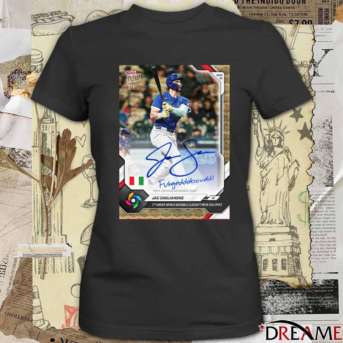 Topps Now Jac Caglianone 1st Career World Baseball Classic HR In USA Upset Signature Poster t-shirt