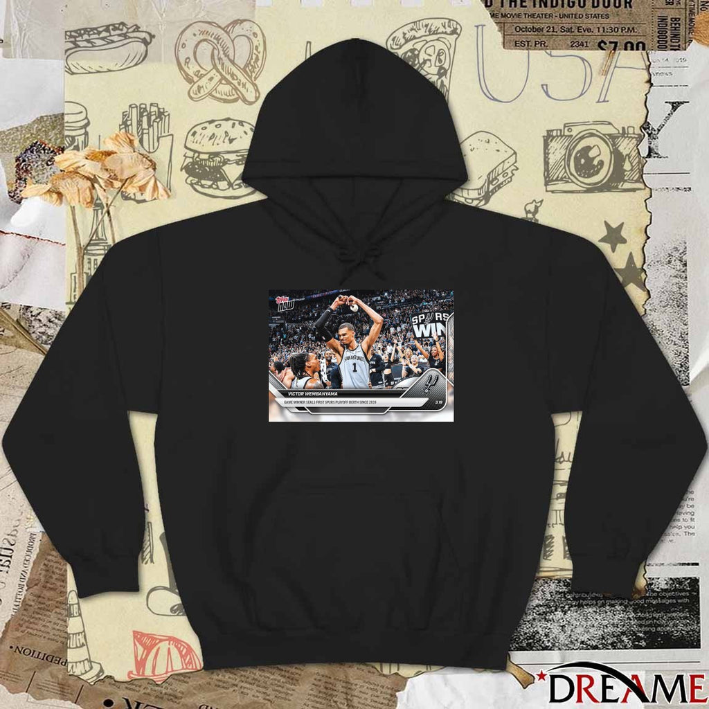 Topps Victor Wembanyama Game Winner Seals First Spurs Playoff Berth Since 2019 t-shirt