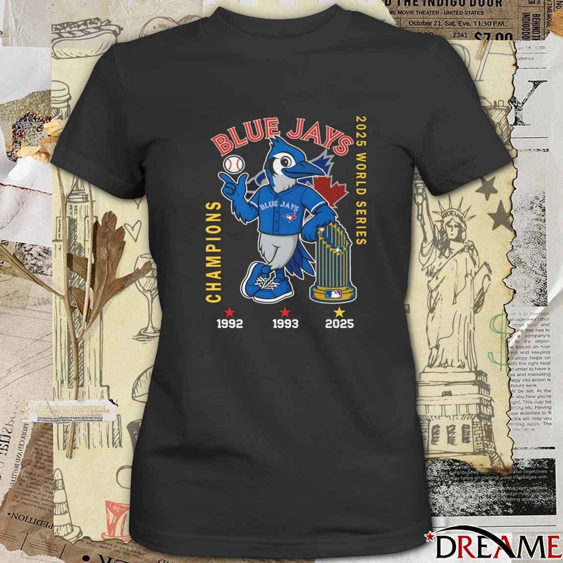 Toronto Blue Jays MLB World Series Champions 1992-1993-2025 Mascot t-shirt