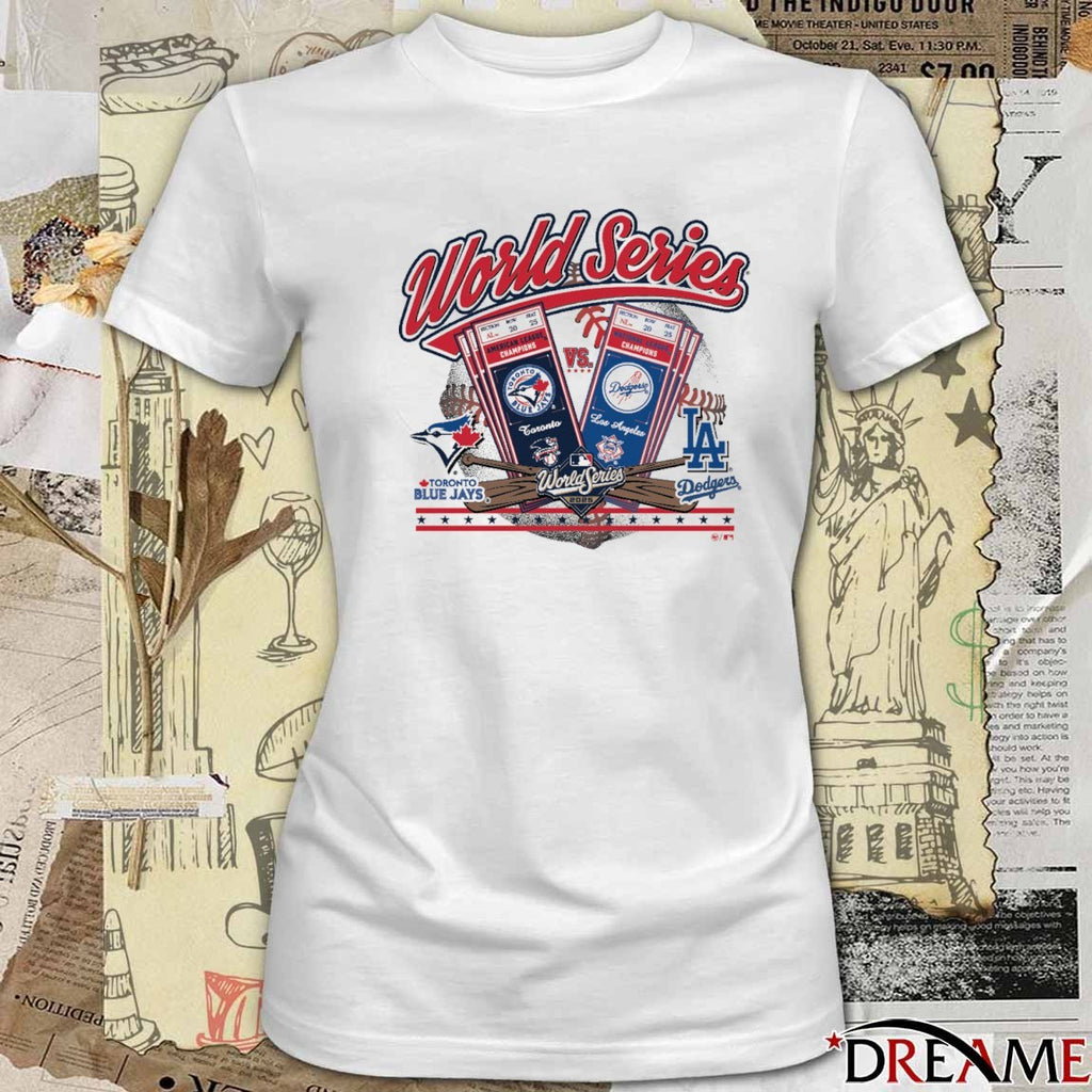 Toronto Blue Jays Vs Los Angeles Dodgers Dueling 24.10.2025 MLB World Series ID 47 Ticket t-shirt