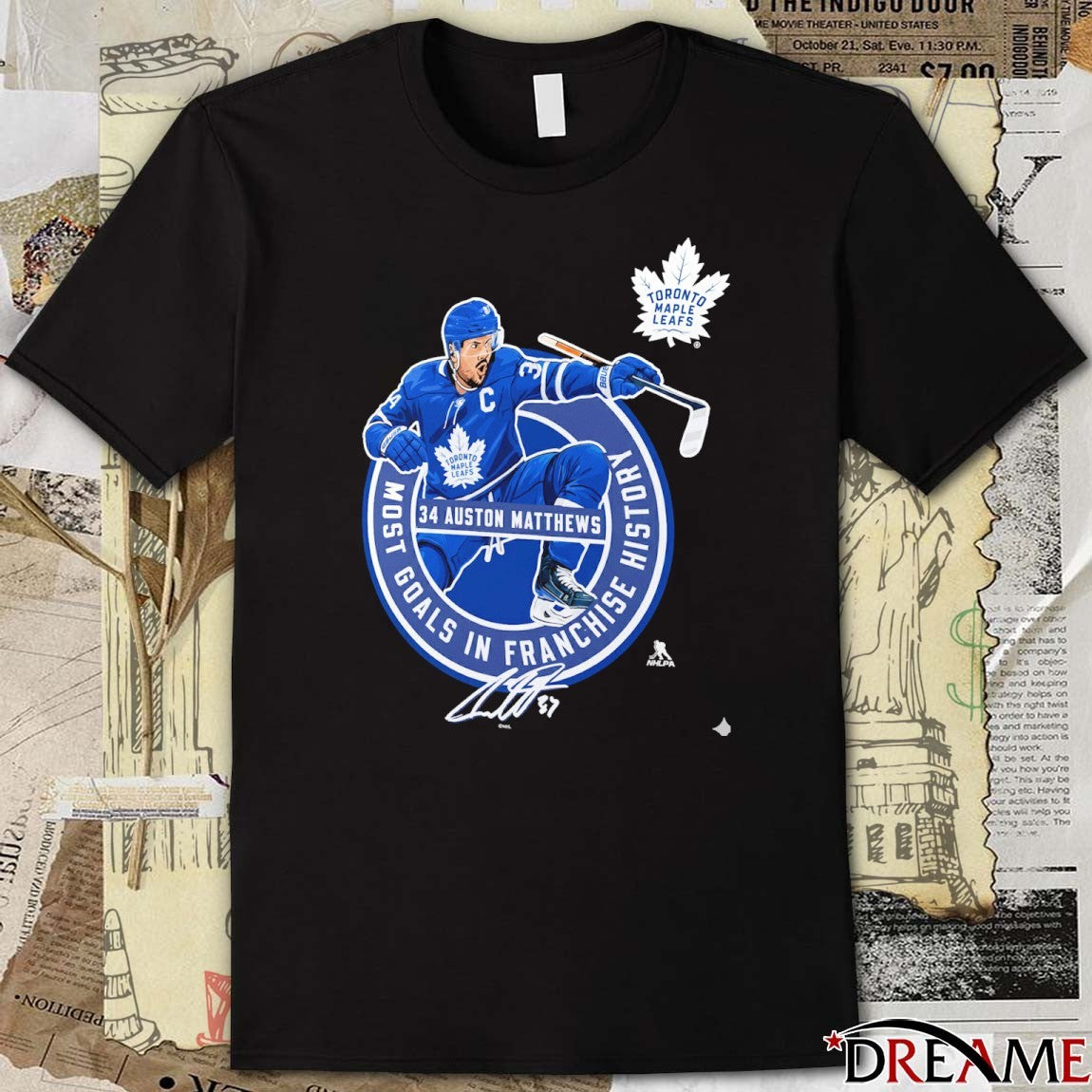 Toronto Maple Leafs Auston Matthews Most Goals in Franchise History Signature t-shirt