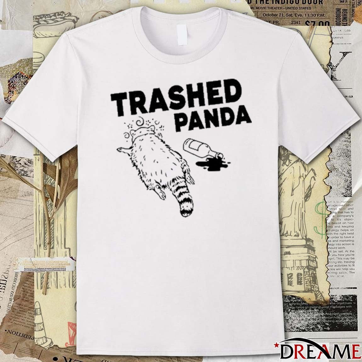 Trashed Panda Hanover Drunk Raccoon t-shirt