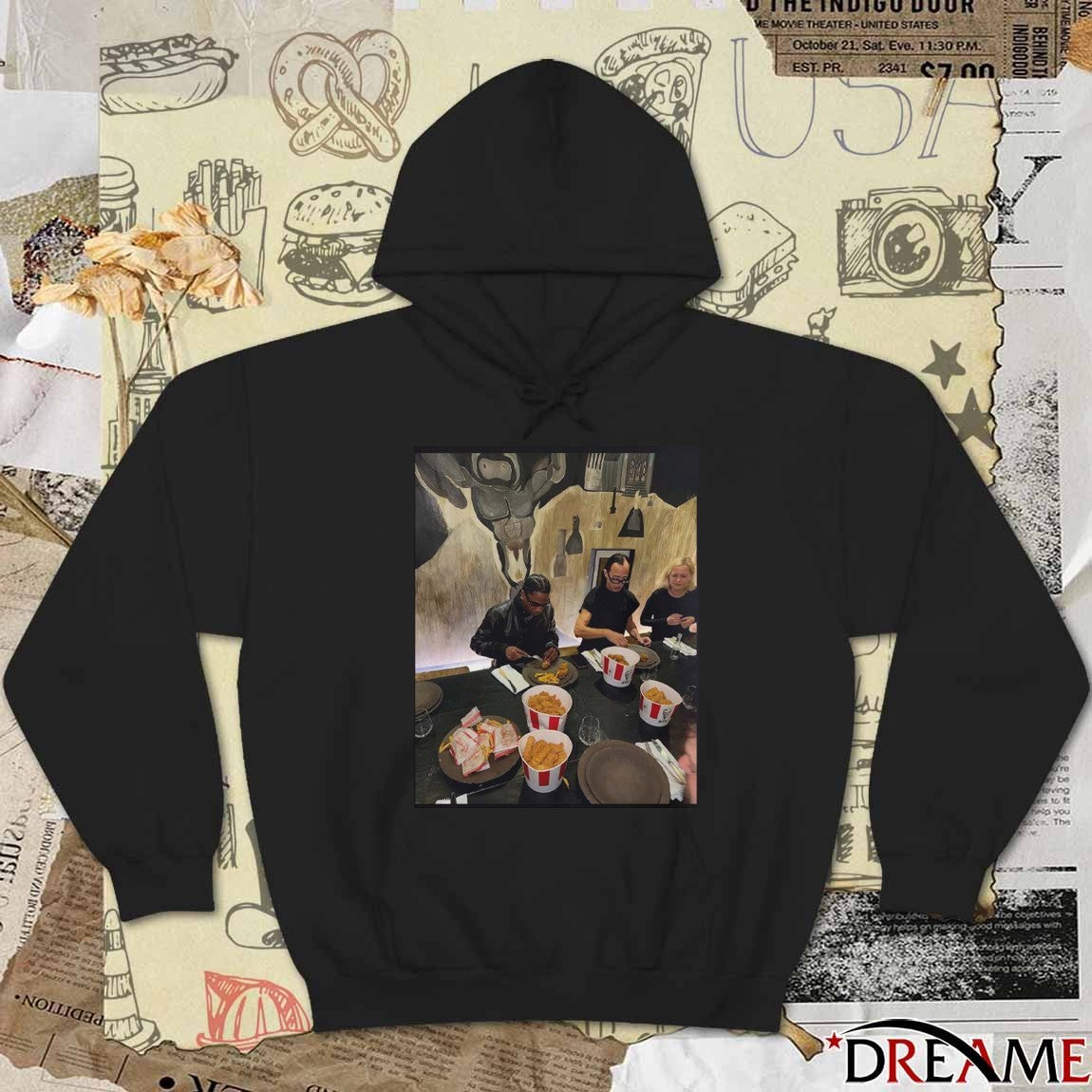 Travis Scott And Rick Owens Eating KFC Together Photo t-shirt